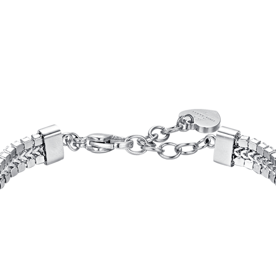 PULSERA DE TENIS DE ACERO PARA MUJER CON CRISTALES BLANCOS