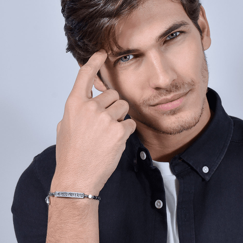 PULSERA DE PAREJA DE ACERO CON IMÁN DE CORAZÓN
