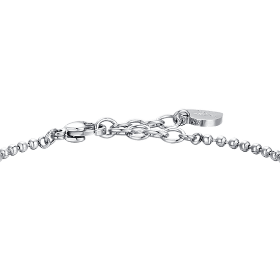 PULSERA DE ACERO PARA MUJER CON CORAZÓN Y CIRCONITA BLANCA