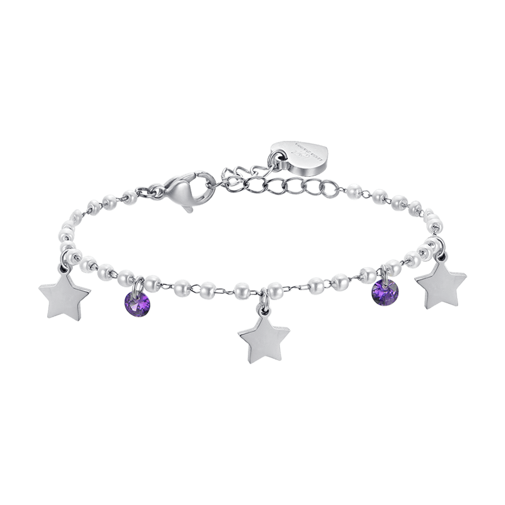 MUJER PULSERA DE PERLAS DE ACERO CON ESTRELLAS
