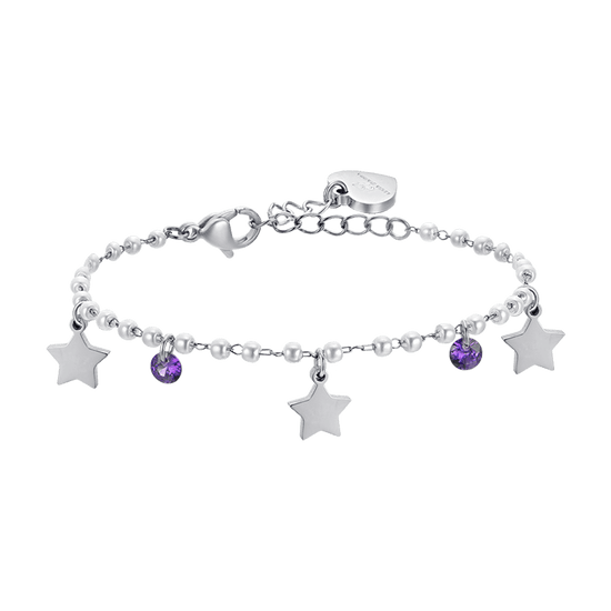 MUJER PULSERA DE PERLAS DE ACERO CON ESTRELLAS