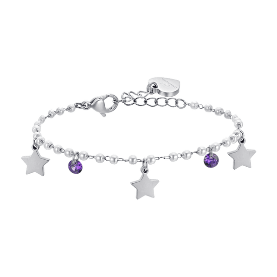 MUJER PULSERA DE PERLAS DE ACERO CON ESTRELLAS