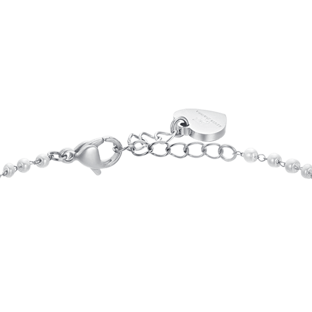 PULSERA DE PERLAS DE ACERO CON MARIPOSAS PARA MUJER