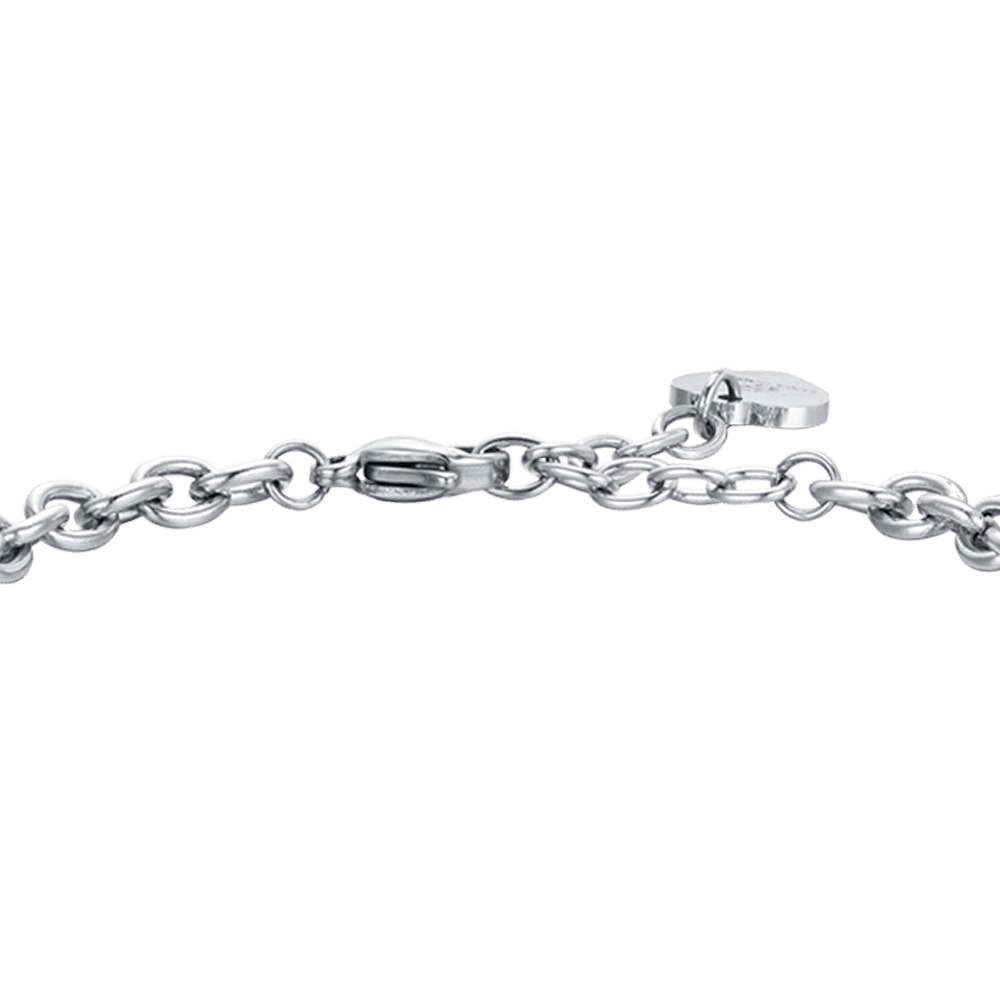 PULSERA DE ACERO CON LETRA DE CORAZÓN PARA MUJER