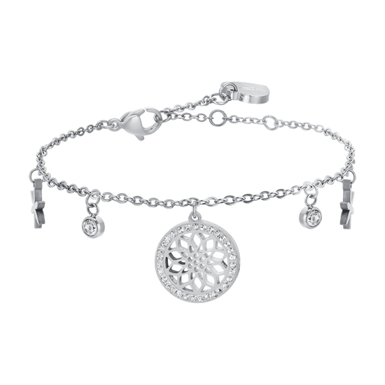 PULSERA DE ACERO FLOR DE LA VIDA PARA MUJER