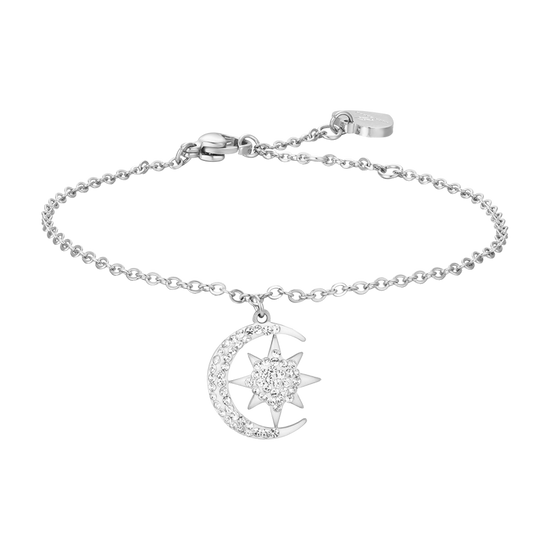 BRAZALETE ESTRELLA Y LUNA DE ACERO PARA MUJER