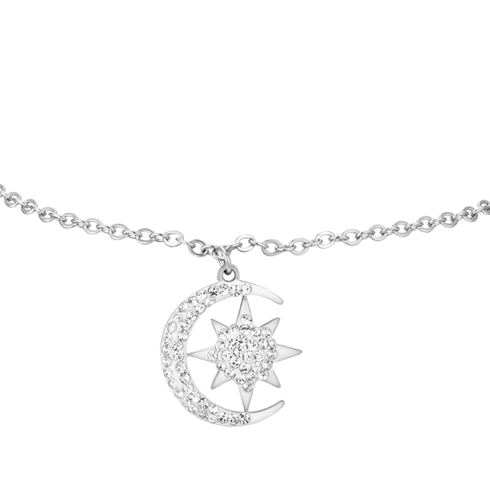 BRAZALETE ESTRELLA Y LUNA DE ACERO PARA MUJER