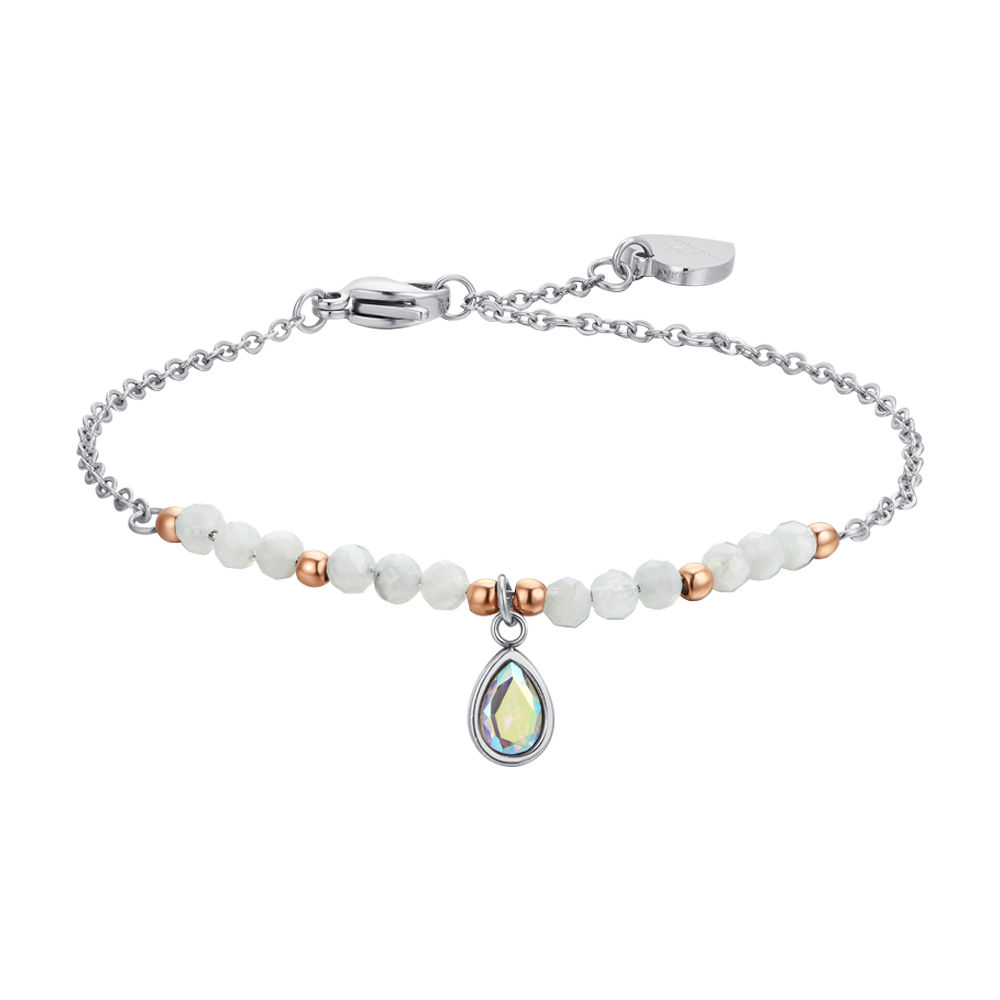 ÁGATA BLANCA BRAZALETE DE ACERO PARA MUJER