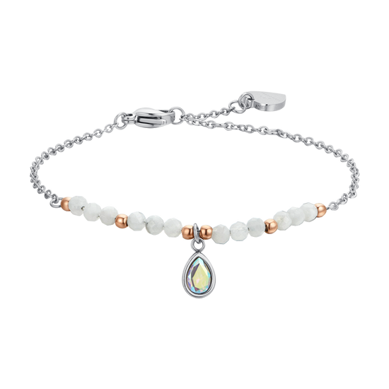 ÁGATA BLANCA BRAZALETE DE ACERO PARA MUJER