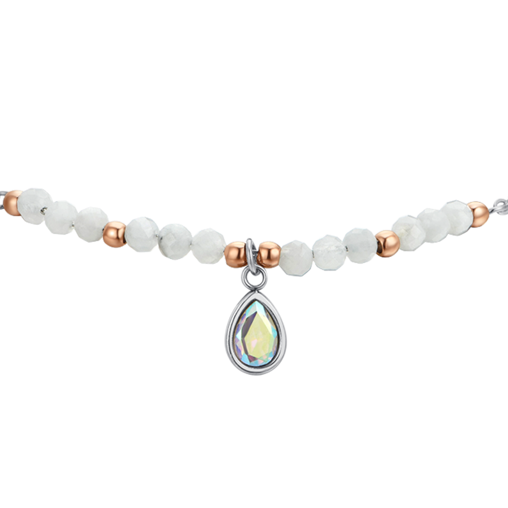 ÁGATA BLANCA BRAZALETE DE ACERO PARA MUJER