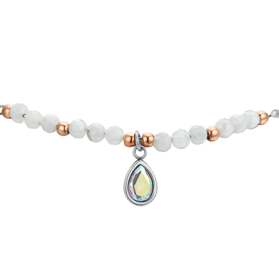 ÁGATA BLANCA BRAZALETE DE ACERO PARA MUJER