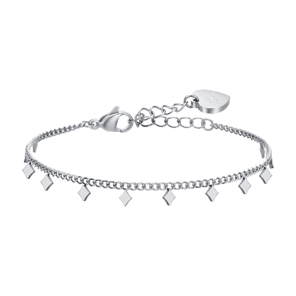 BRAZALETE DE ACERO CON DIAMANTES PARA MUJER