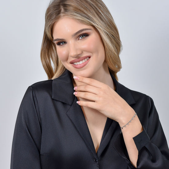 BRAZALETE DE ACERO CON DIAMANTES PARA MUJER