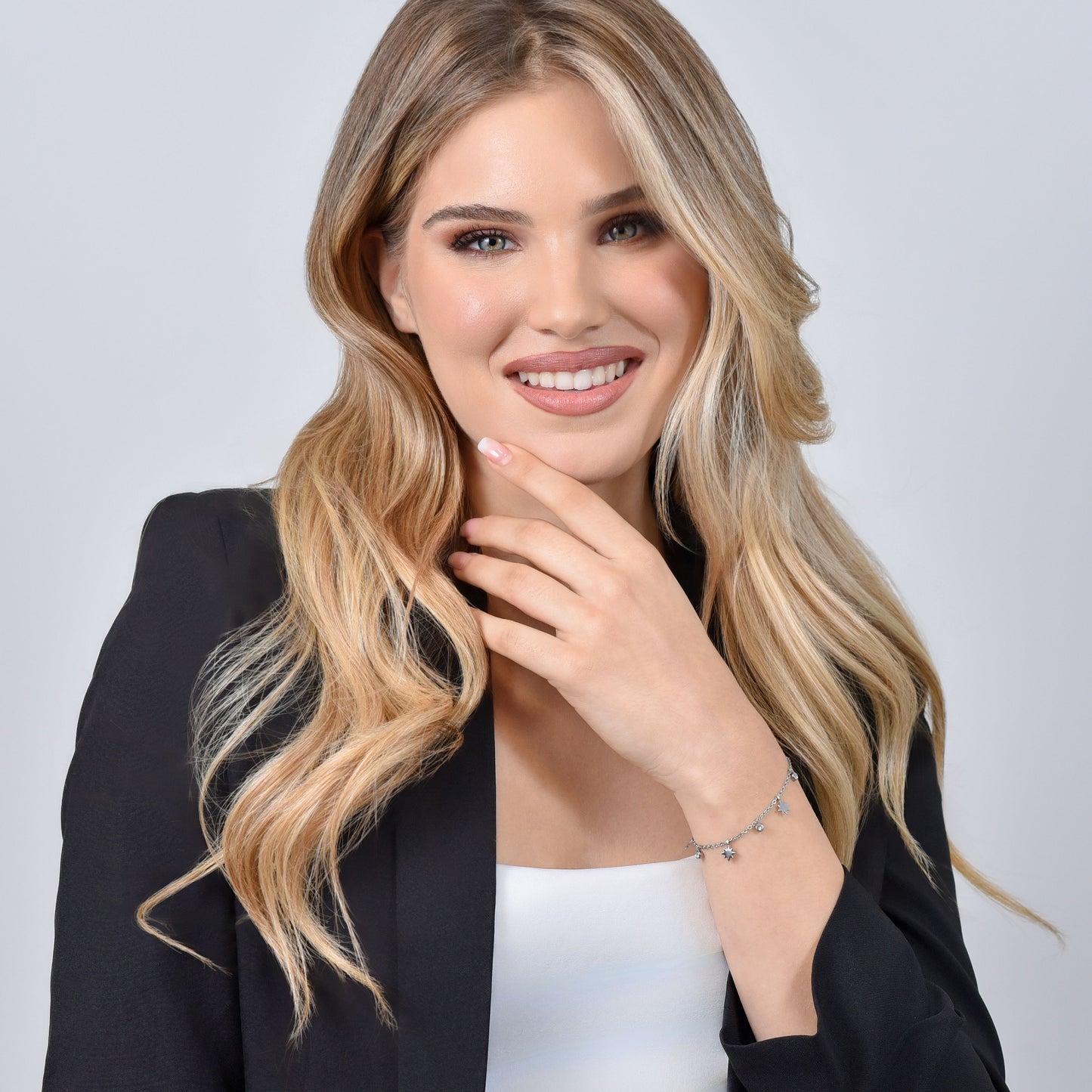 SISSI ESTRELLA Y CRISTALES ACERO PULSERA MUJER