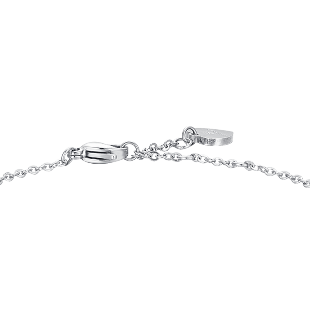 PULSERA DE ACERO PARA MUJER CON PERLAS Y CORAZÓN