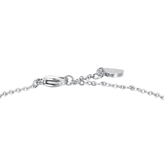 PULSERA DE ACERO PARA MUJER CON PERLAS Y MARIQUITAS