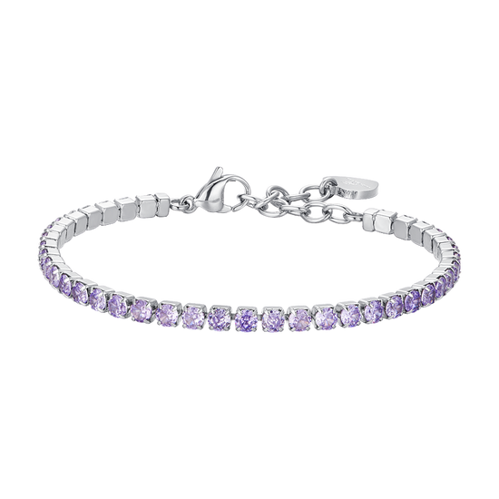 PULSERA TENIS MUJER CRISTALES VIOLETAS