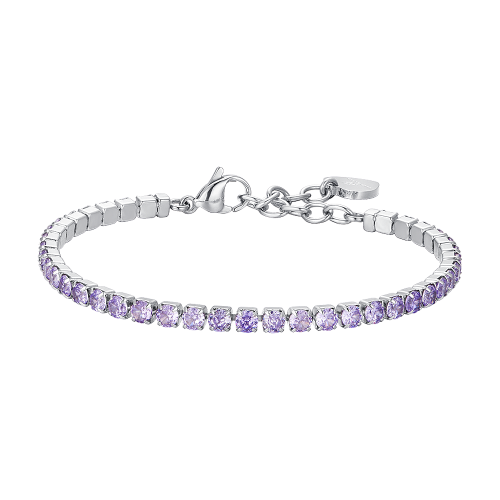 PULSERA TENIS MUJER CRISTALES VIOLETAS