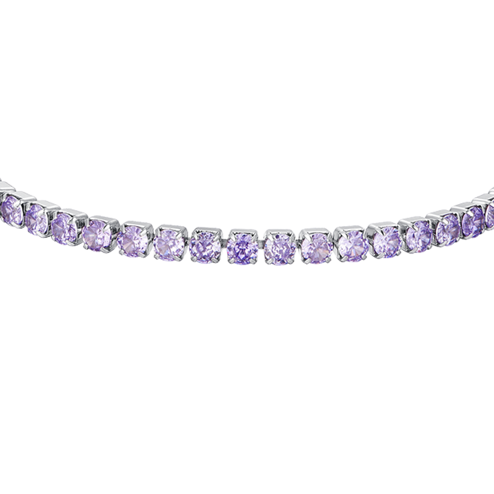 PULSERA TENIS MUJER CRISTALES VIOLETAS