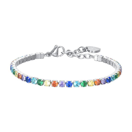PULSERA TENIS MUJER CRISTALES MULTICOLOR