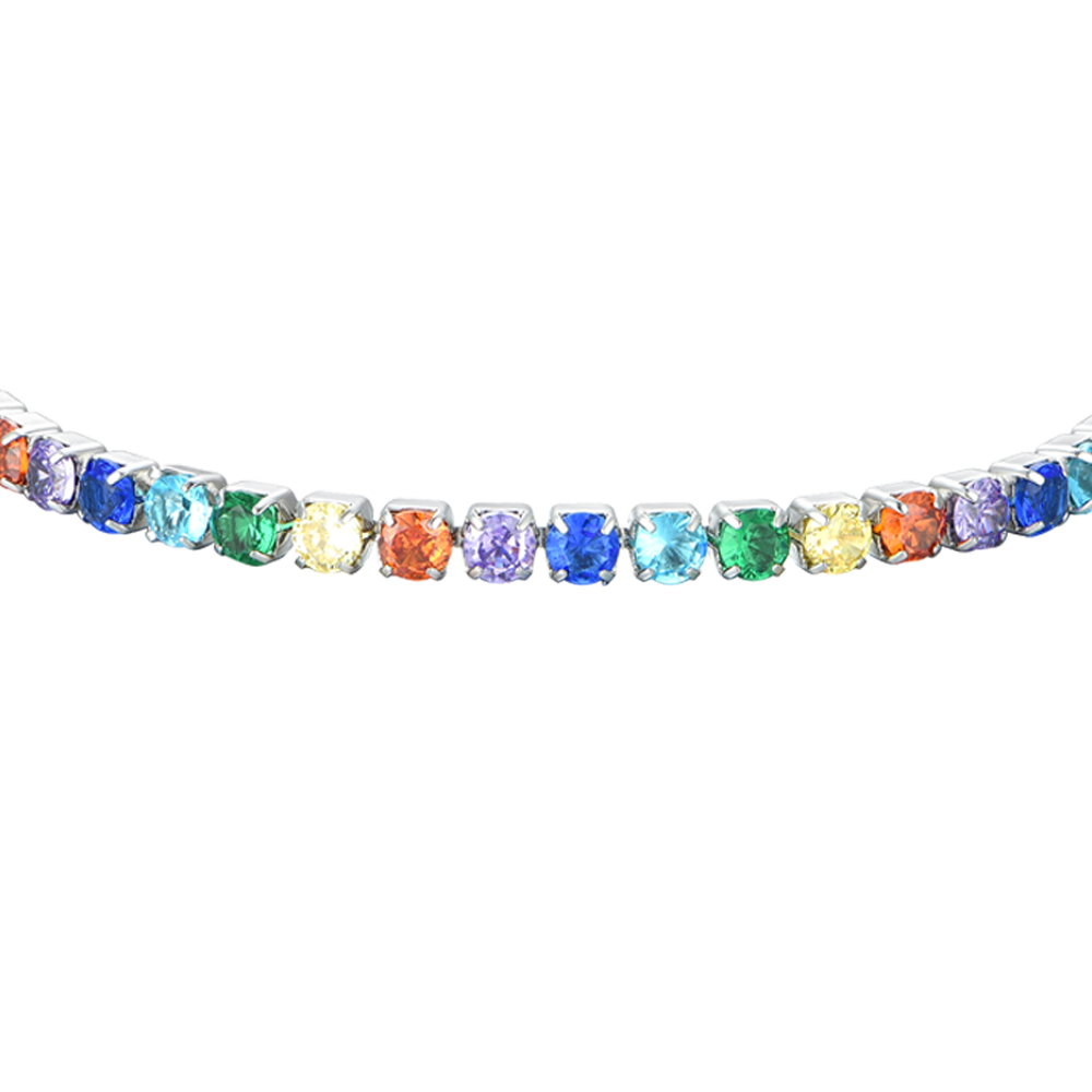 PULSERA TENIS MUJER CRISTALES MULTICOLOR
