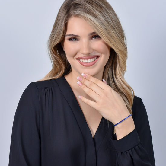 Subir imagen a la Galería PULSERA TENIS CRISTAL AZUL MUJER
