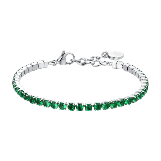 PULSERA TENIS MUJER CRISTALES VERDES