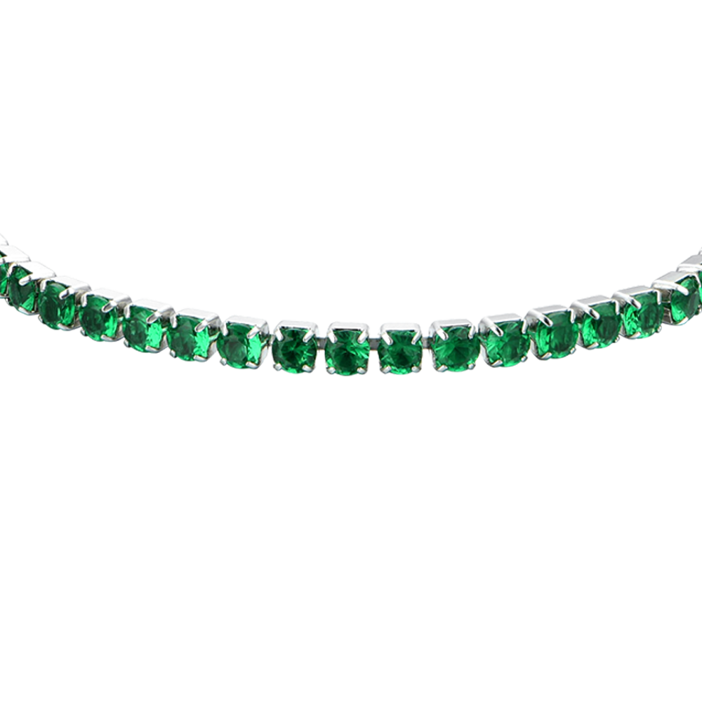 PULSERA TENIS MUJER CRISTALES VERDES