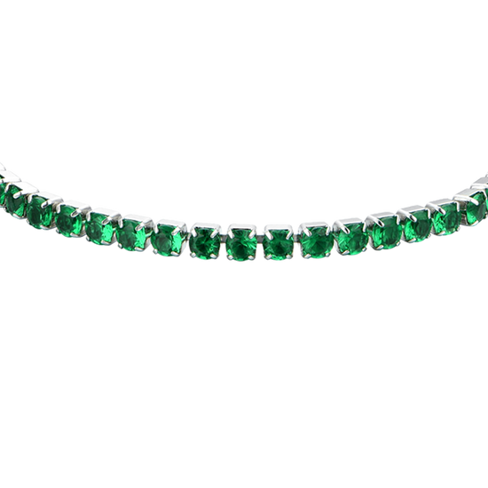 PULSERA TENIS MUJER CRISTALES VERDES