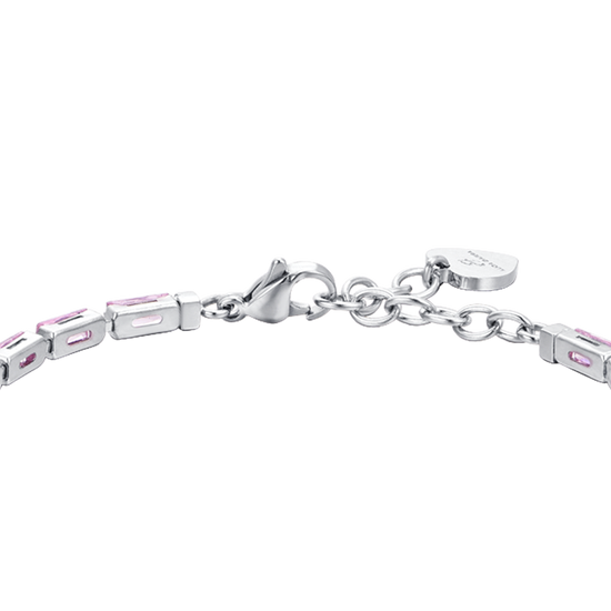PULSERA DE TENIS CON CIRCONITA BAGUETTE ROSA
