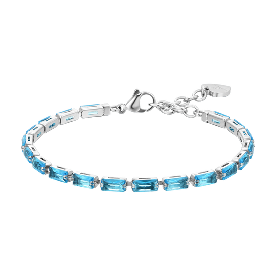 PULSERA TENIS AGUAMARINA BAGUETTE MUJER