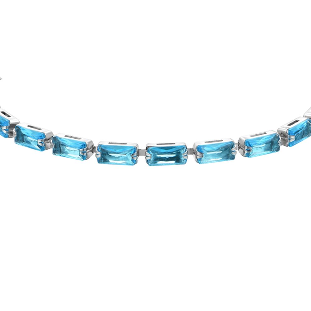 PULSERA TENIS AGUAMARINA BAGUETTE MUJER