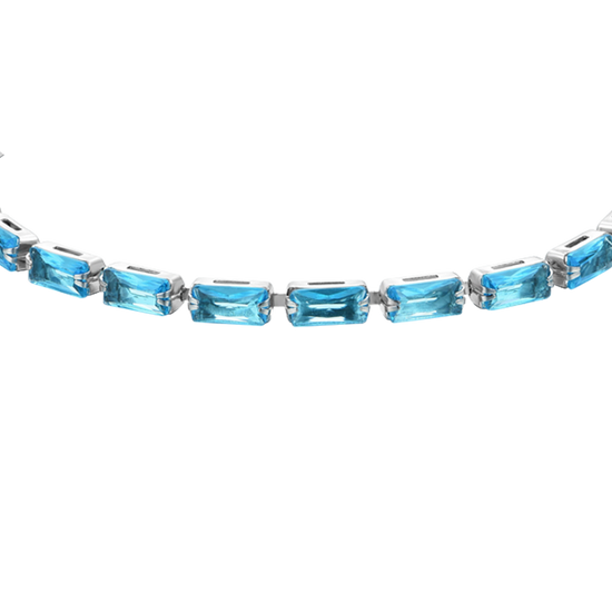 PULSERA TENIS AGUAMARINA BAGUETTE MUJER