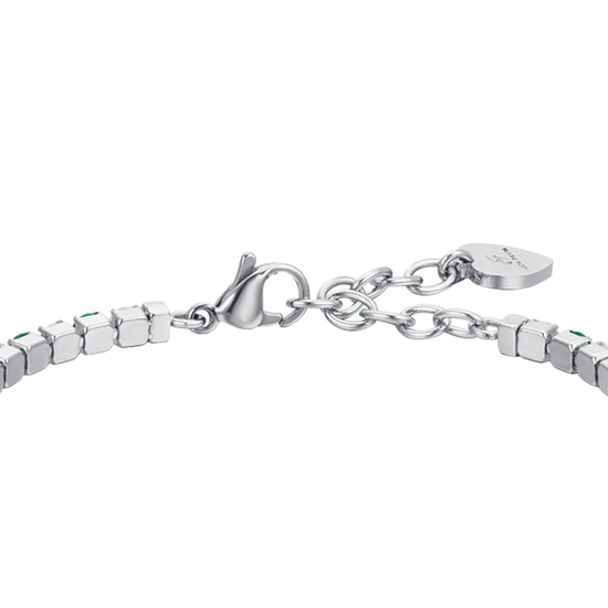 PULSERA TENIS MUJER CRISTALES VERDES Y BLANCOS