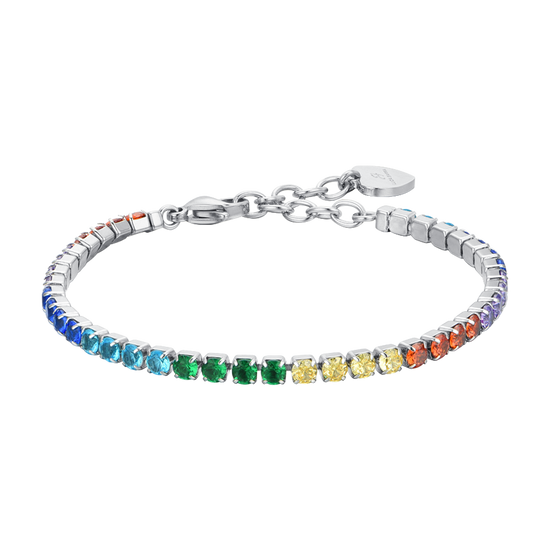 PULSERA DE TENIS DE MUJER CON CRISTALES ARCO IRIS