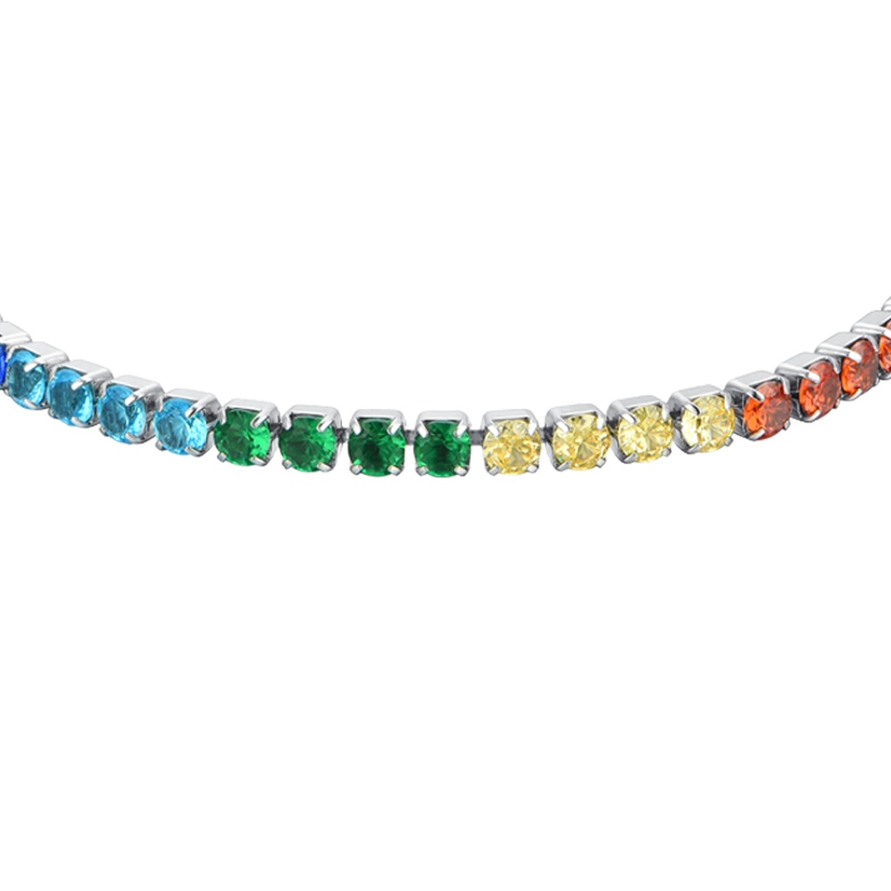 PULSERA DE TENIS DE MUJER CON CRISTALES ARCO IRIS