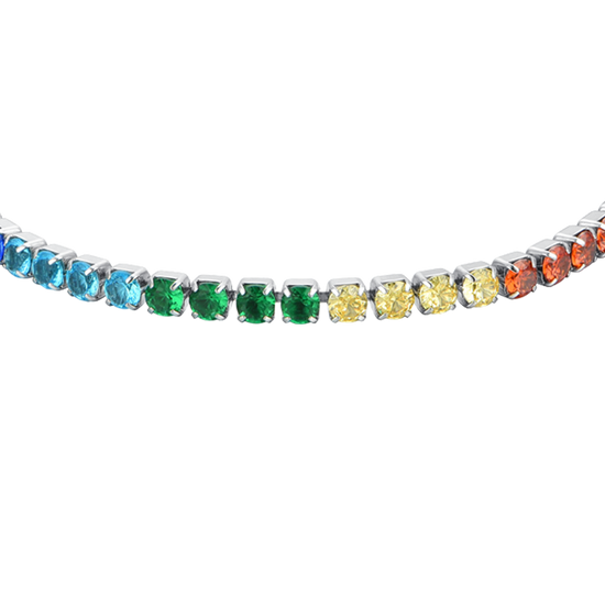 PULSERA DE TENIS DE MUJER CON CRISTALES ARCO IRIS