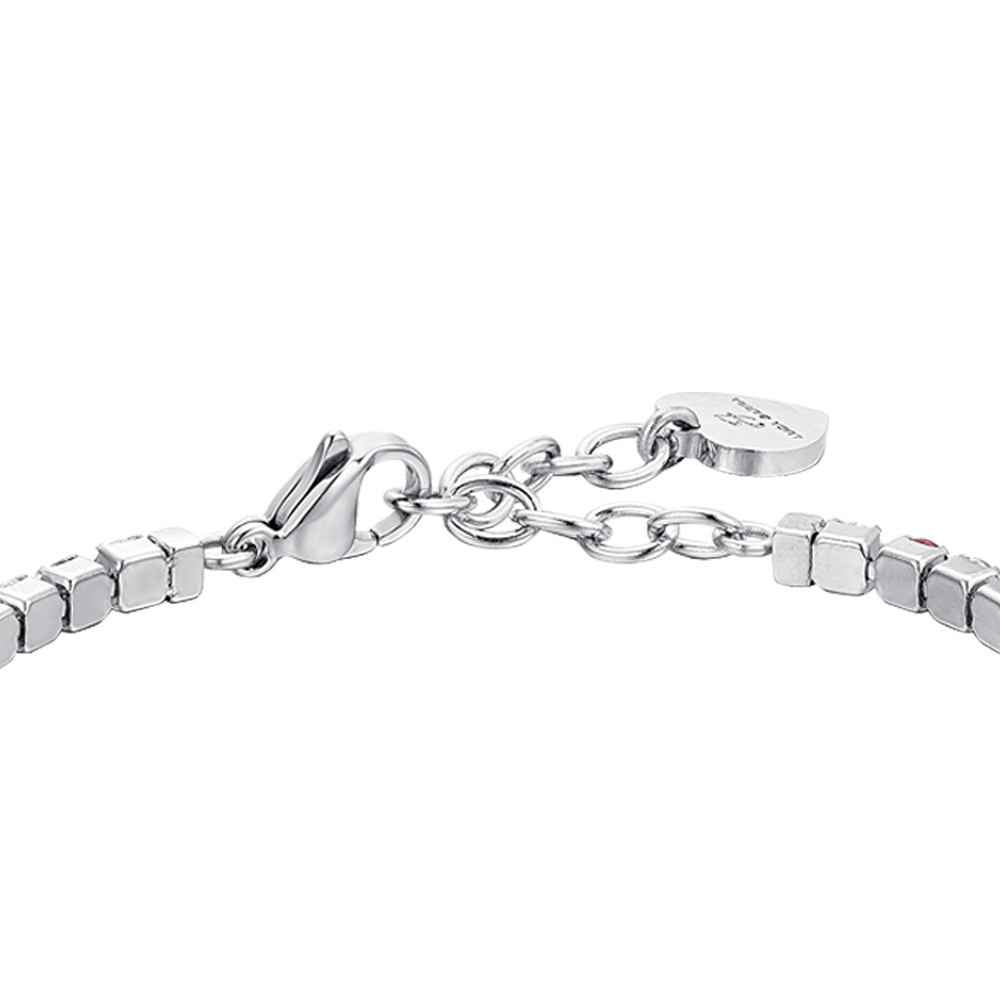 PULSERA TENIS MUJER CRISTALES ROJOS Y BLANCOS