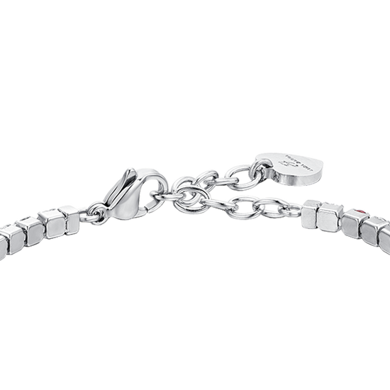 PULSERA TENIS MUJER CRISTALES ROJOS Y BLANCOS