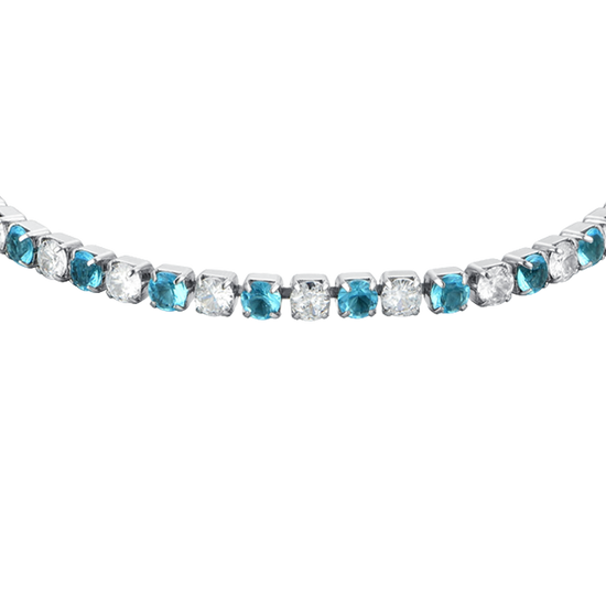 PULSERA TENIS MUJER CRISTALES AZULES Y BLANCOS