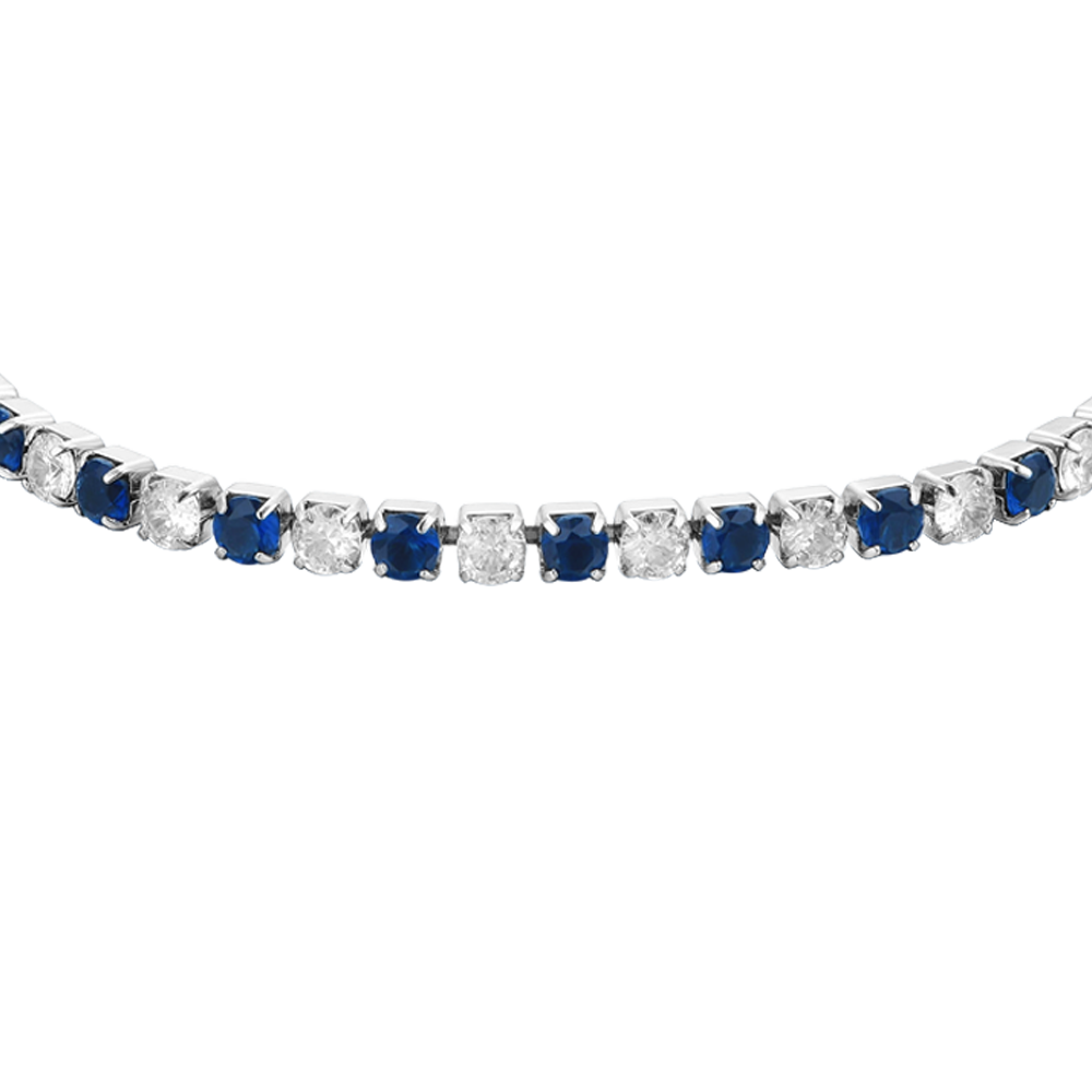 PULSERA TENIS MUJER CRISTALES AZULES Y BLANCOS