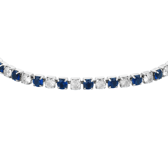 PULSERA TENIS MUJER CRISTALES AZULES Y BLANCOS