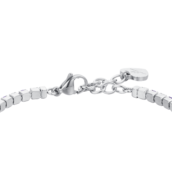 PULSERA TENIS MUJER CRISTALES VIOLETAS Y BLANCOS