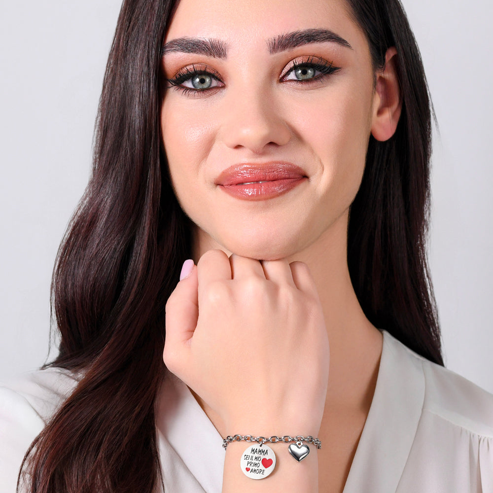 BRACCIALE DONNA IN ACCIAIO MAMMA SEI IL MIO PRIMO AMORE