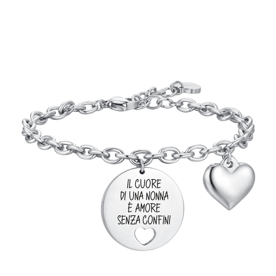 PULSERA DE ACERO PARA MUJER EL CORAZÓN DE UNA ABUELA