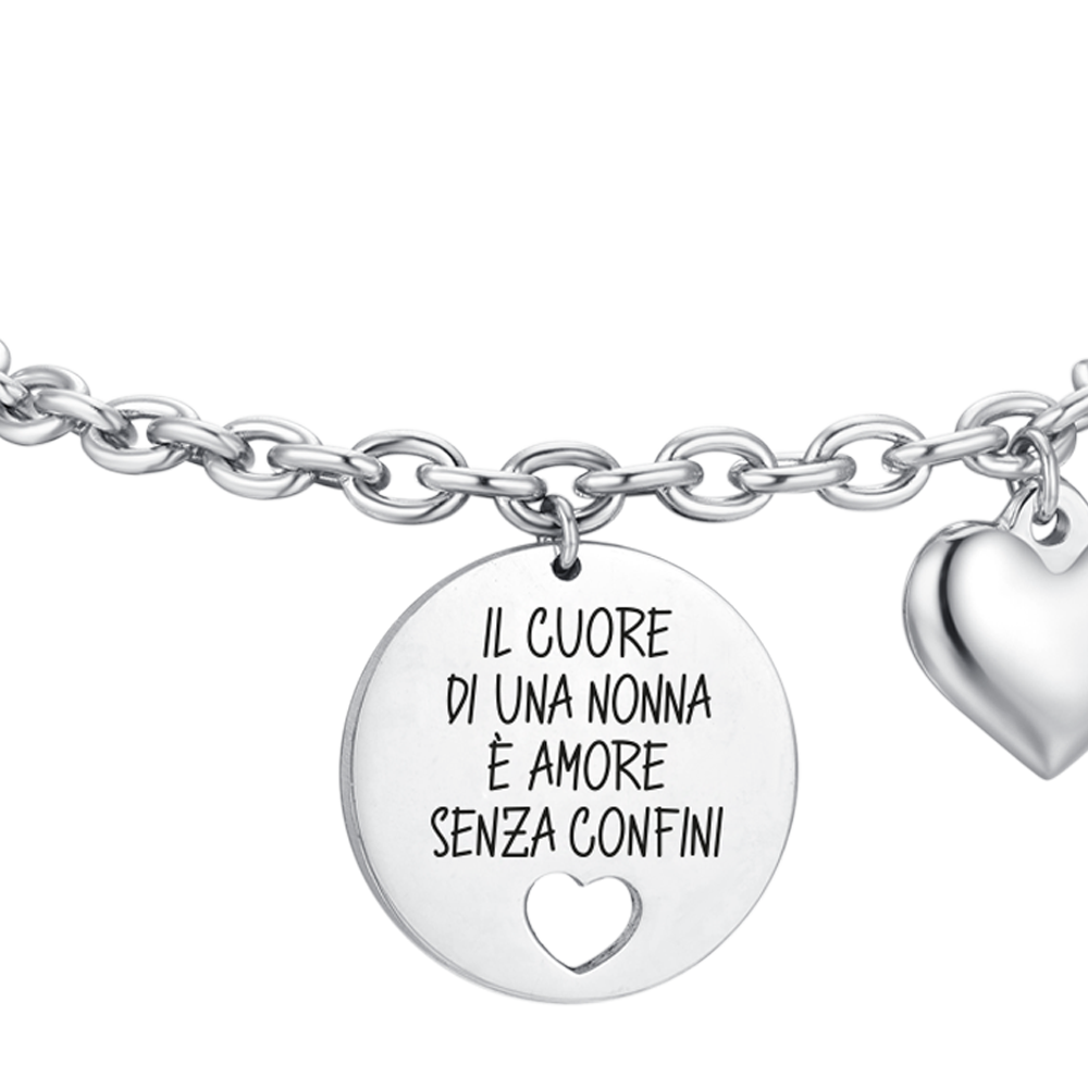 PULSERA DE ACERO PARA MUJER EL CORAZÓN DE UNA ABUELA