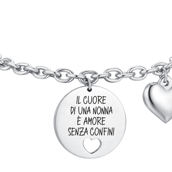 PULSERA DE ACERO PARA MUJER EL CORAZÓN DE UNA ABUELA