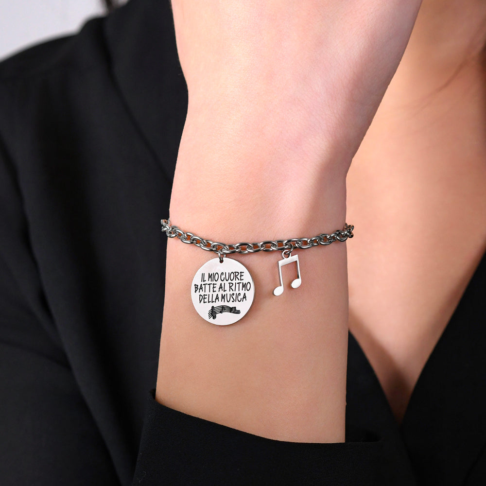 NOTA MUSICAL BRAZALETE DE ACERO PARA MUJER