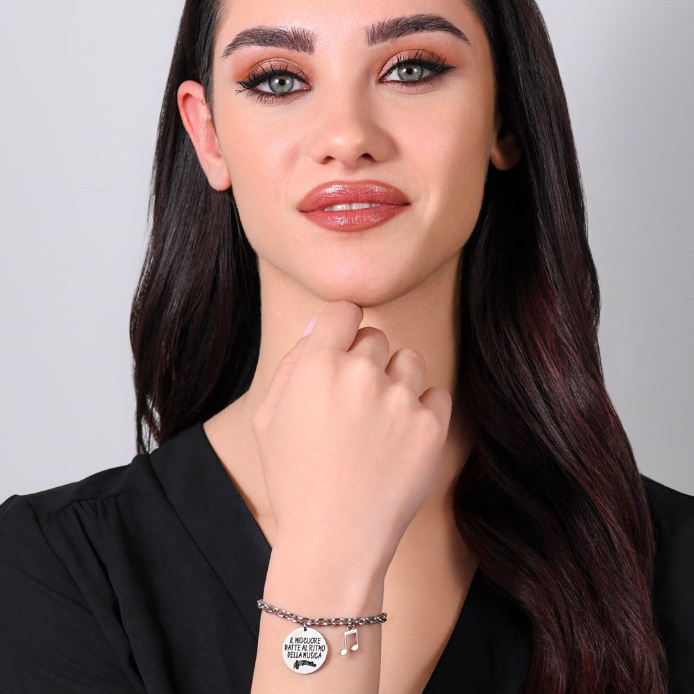 NOTA MUSICAL BRAZALETE DE ACERO PARA MUJER