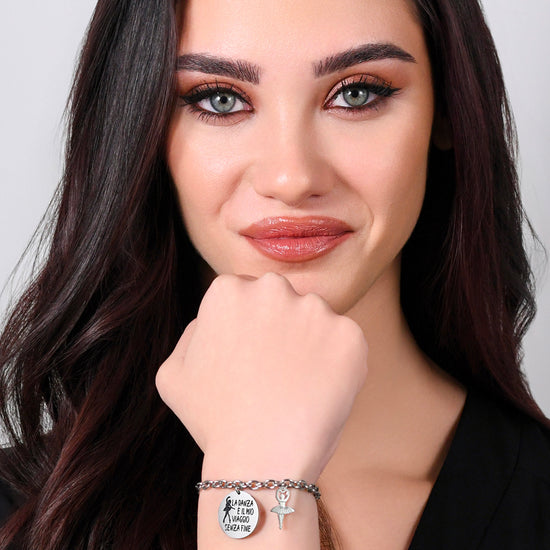 Carica immagine nella Galleria BRACCIALE DONNA IN ACCIAIO BALLERINA
